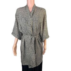 Secret Treasures women's kimono coverup sz M, animal print, belt tie sexy classy